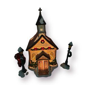 Santas Workbench‎ Chapel Of Hope Church 2001 Christmas Village Lighted Building